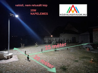 35W napelemes utcai világításunk 20-25 méteres körzetben világít!